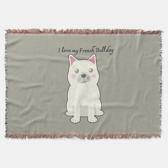 I Love my French Bulldog Decke (Vorderseite)