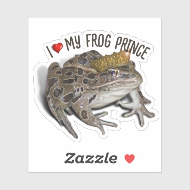 I Love My Frog Prince Aufkleber (Blatt)
