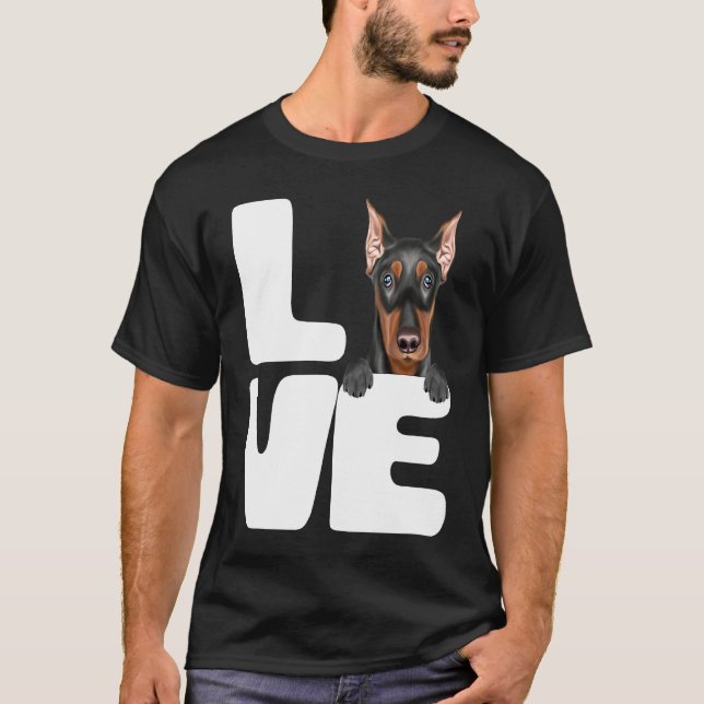 I Love My German Pinscher Dog T-Shirt (Vorderseite)