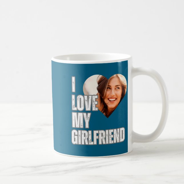 I Love My Girlfriend Heart Photo Boyfriend Gift  Kaffeetasse (Rechts)