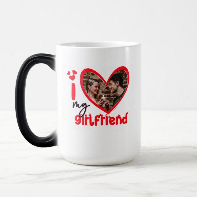 I Love My Girlfriend Photo Cadeau Café Mug (Gauche)
