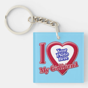 I Love My Girlfriend Photo Coeur Rouge Turquoise