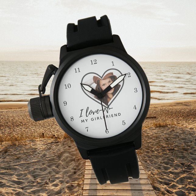 I LOVE MY GIRLFRIEND  Photo Gift Personalized Armbanduhr (Von Creator hochgeladen)