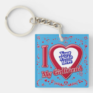I Love My Girlfriend Photo Red Hearts Turquoise