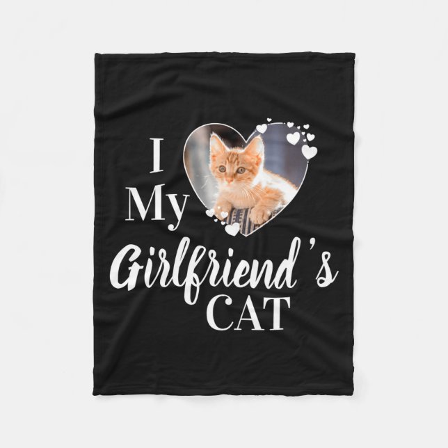 I Love My Girlfriends Cat Photo  Fleecedecke (Vorderseite)