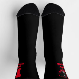 I Love My Goth Girlfriend Dripping Red Heart Photo Socken