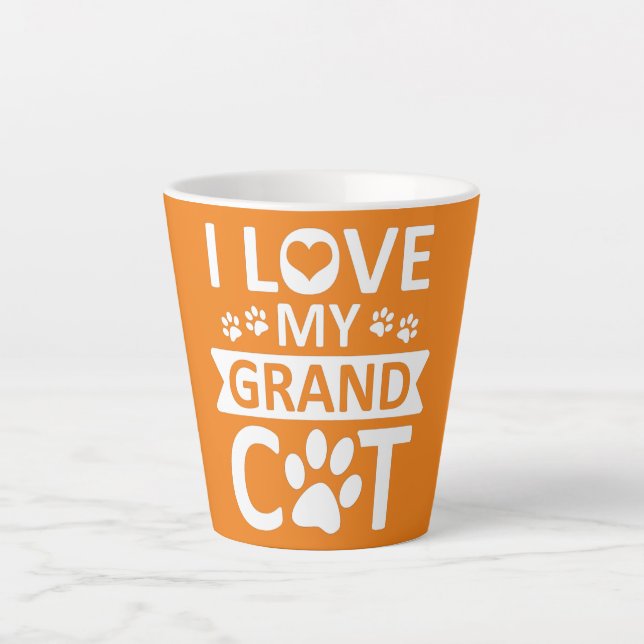 I love my Grandcat Lover Granddad Grandma Milchtasse (Vorderseite)