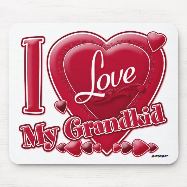 I Love My Grandchildren red - heart Mousepad (Vorne)