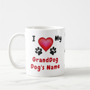 I Love My GrandDog Mug Personnalisé avec un nom
