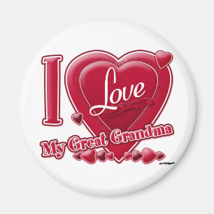 I Love My Great Grandma red - heart Magnet
