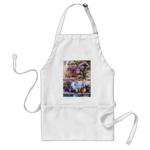I Love My Home tablier avec Asters & Fruits