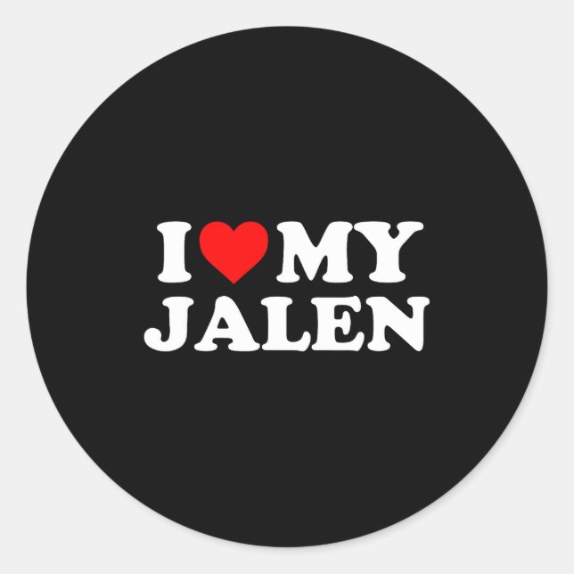 I Love My Jalen  Runder Aufkleber (Vorderseite)