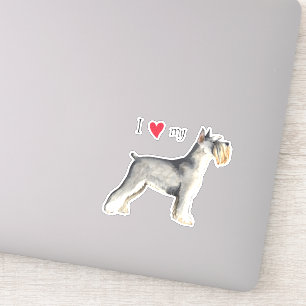 I Love my Miniature Schnauzer Vinyl Sticker