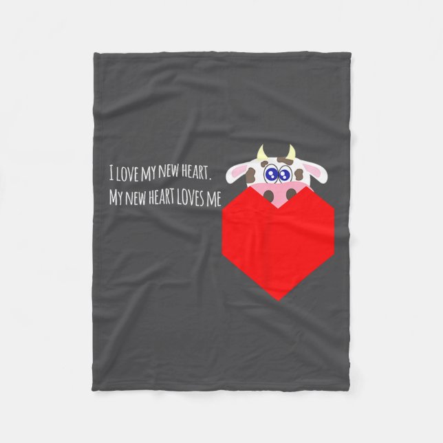 I Love My New Cow Valve Heart Patient  Fleecedecke (Vorderseite)
