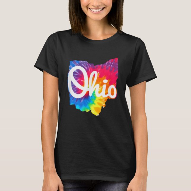 I Love My Ohio Home Script Tie Dye Ohio T-Shirt (Vorderseite)