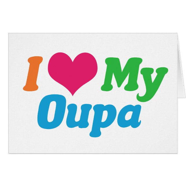 I Love My Oupa African Grandpa Card (Devant horizontal)