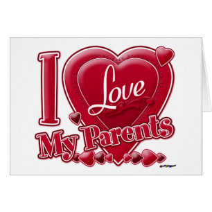 I Love My Parents red - heart