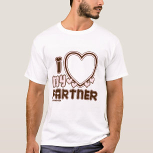I Love My Partner T-shirt personnalisé en BROWN