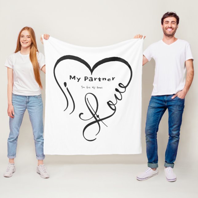I Love My Partner - You Are My Home Throw Pillow Fleecedecke (Beispiel)
