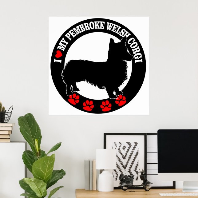 I Love My Pembroke Welsh Corgi Poster (Créateur téléchargé)