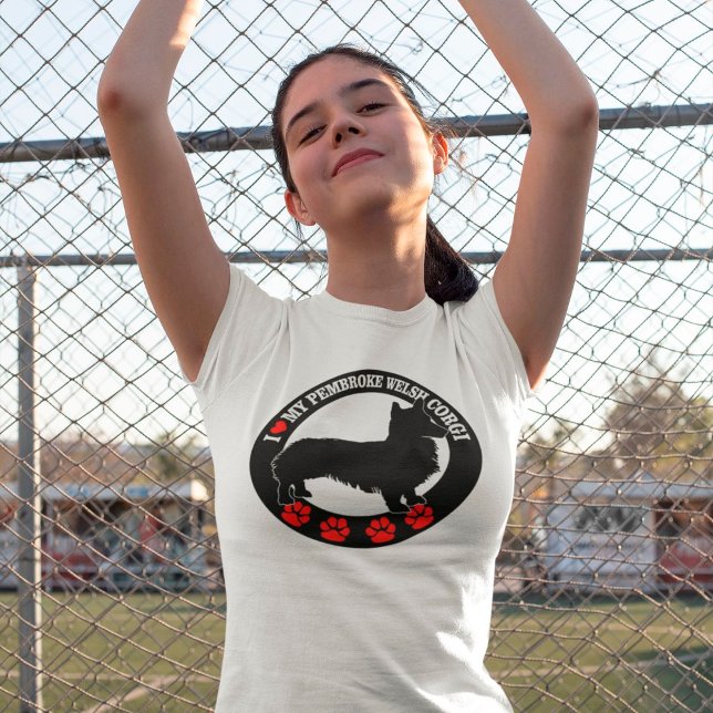 I Love My Pembroke Welsh Corgi T-Shirt (Créateur téléchargé)