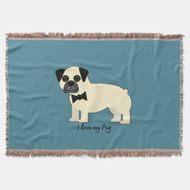 I love my Pug Decke (Vorderseite)