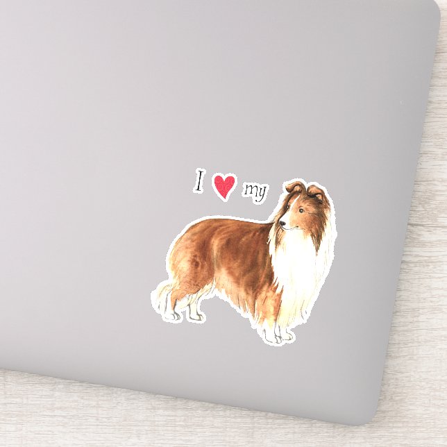 I Love my Sheltie Vinyl Sticker (Détail)