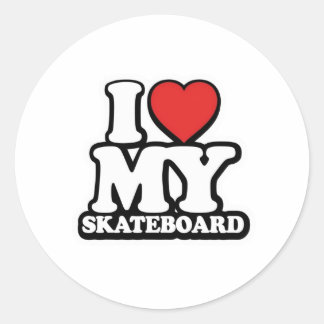 I LOVE MY SKATEBOARD! RUNDER AUFKLEBER