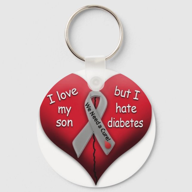 I love my son but Hate Diabetes Schlüsselanhänger (Vorderseite)