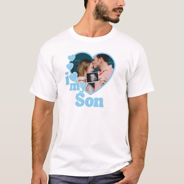 I Love My Son Heart Photo T-Shirt (Vorderseite)