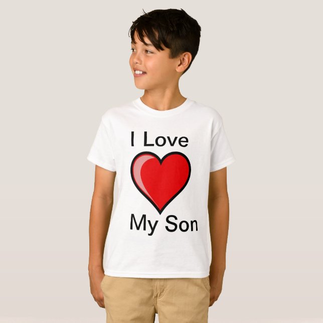 I Love My Son Nom T-Shirt (Devant entier)