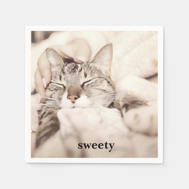 I love my sweet little cat photo serviette (Vorderseite)