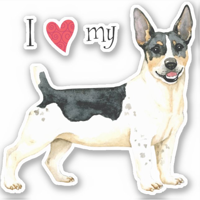 I Love my Teddy Roosevelt Terrier Vinyl Sticker (Devant)