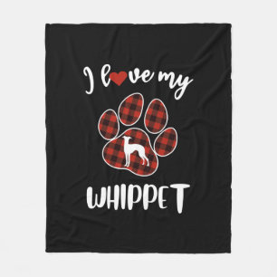 I Love My Whippet Valentine Dog Lover Fleecedecke