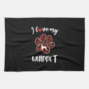 I Love My Whippet Valentine Dog Lover Geschirrtuch