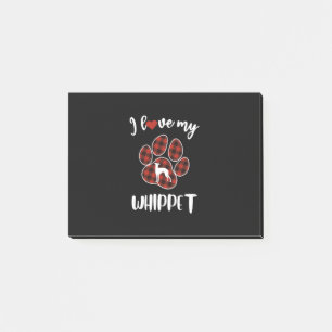 I Love My Whippet Valentine Dog Lover Post-it Klebezettel