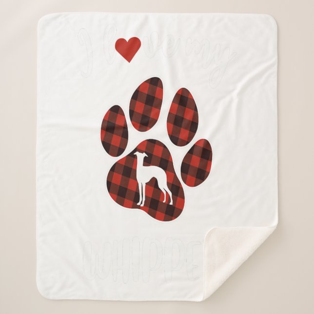 I Love My Whippet Valentine Dog Lover Sherpadecke (Vorderseite)