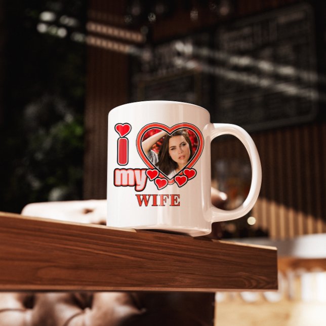 I Love My Wife Personalized Valentines Day Heart Kaffeetasse (Von Creator hochgeladen)