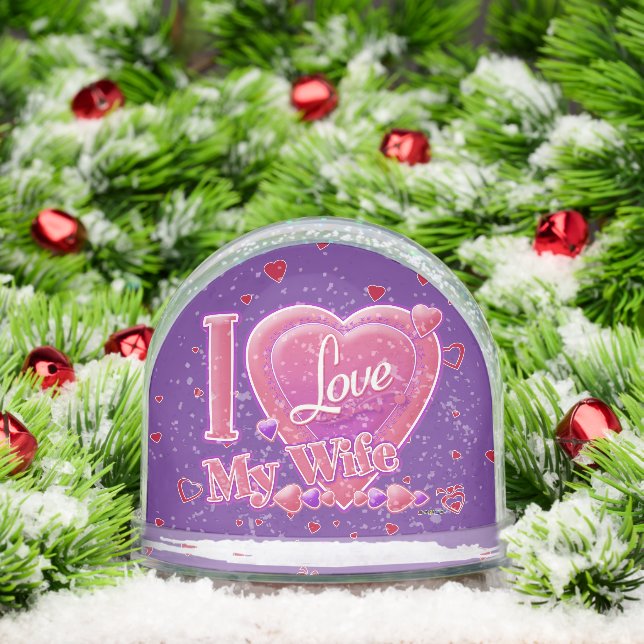 I Love My Wife pink/purple - hearts Schneekugeln (Weihnachten)