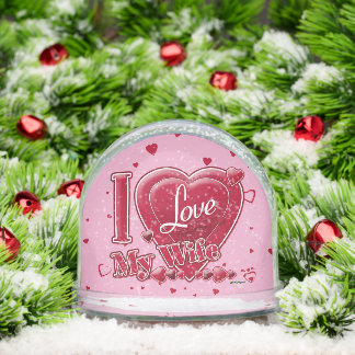 I Love My Wife red - hearts Schneekugeln