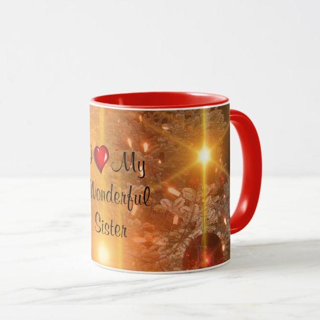 I Love My Wonderful Sister Tasse (VorderseiteRechts)