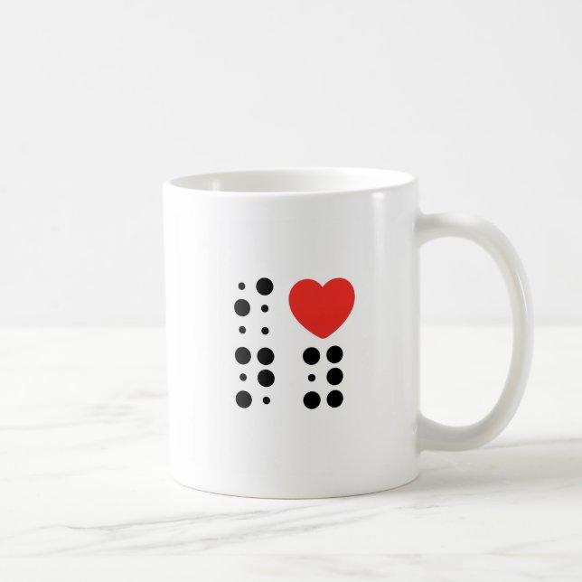 I Love New York - Braille Version Kaffeetasse (Rechts)