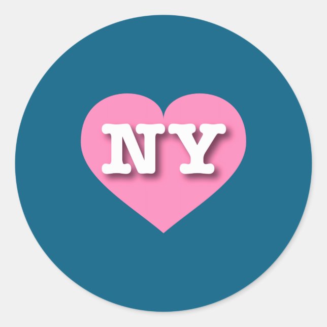 I Love New York Ny Nk Heart  Runder Aufkleber (Vorderseite)