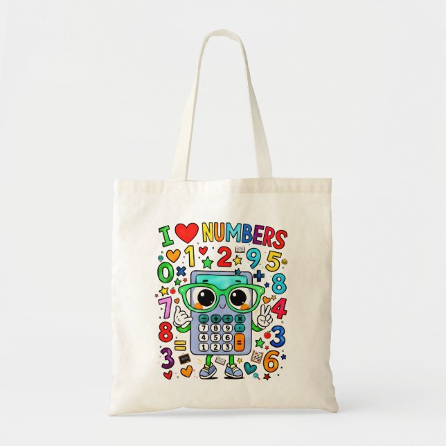 I Love Numbers Number Day Tote Bag Tragetasche (Vorne)