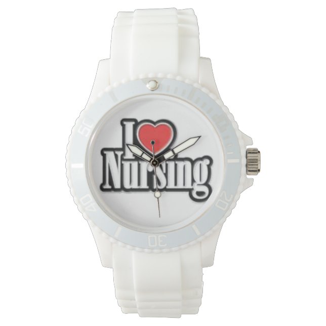 "I Love Nursing" Montre Sporty Silicon (devant)