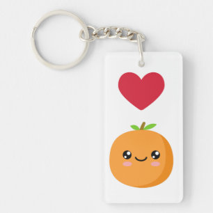 I love Orangen Schlüsselanhänger