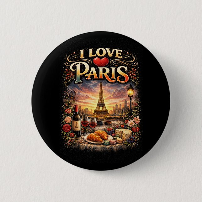 I Love Paris Button (Vorderseite)