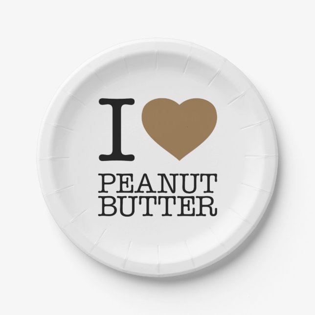 I LOVE PEANUT BUTTER PAPPTELLER (Vorderseite)