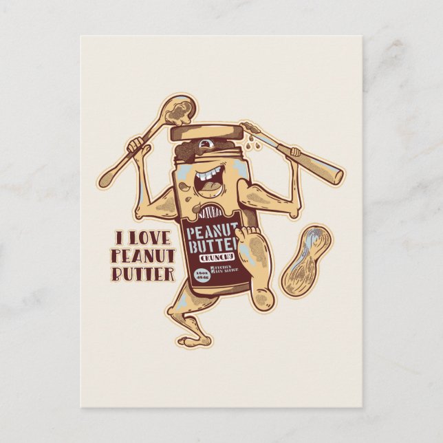 I LOVE PEANUT BUTTER POSTKARTE (Vorderseite)
