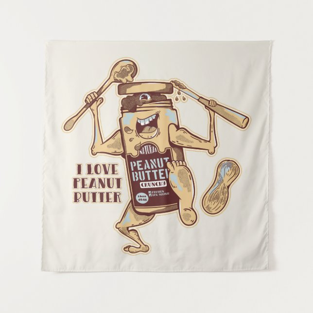 I LOVE PEANUT BUTTER WANDTEPPICH (Vorderseite)